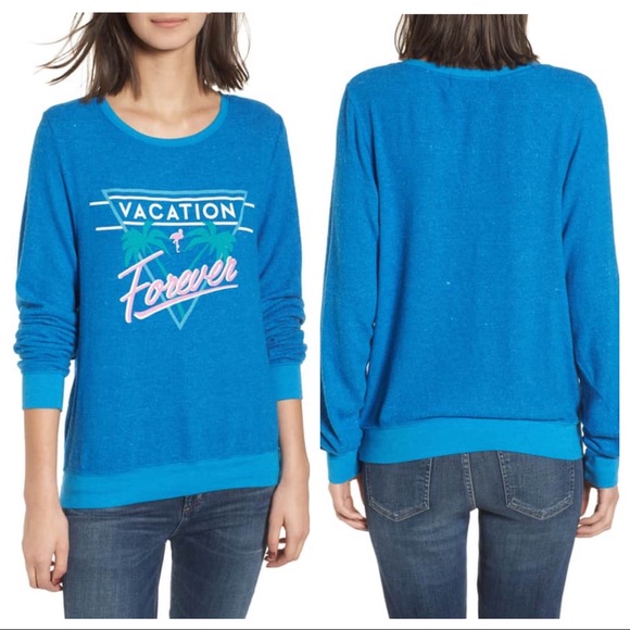 Dream Scene Tops - Dream Scene Vacation Forever Graphic Sweatshirt XS